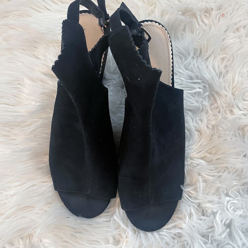 LC Lauren Conrad Sunstone Black Sling Back Heeled Booties Women's Size 9.5 - Picture 7 of 13